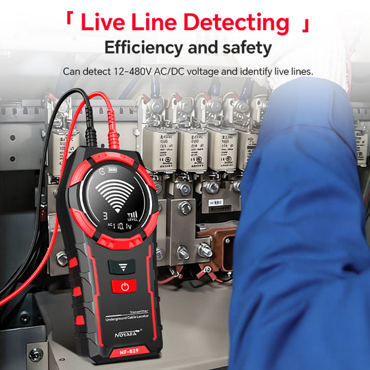 NOYAFA NF-829 — Detector de cables y cables subterráneos (2 m, NCV, buscador de puntos de interrupción)