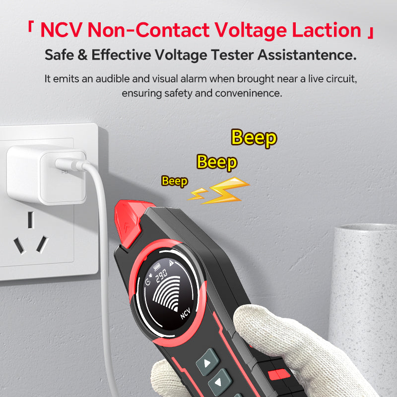 NOYAFA NF-829 — Detector de cables y cables subterráneos (2 m, NCV, buscador de puntos de interrupción)