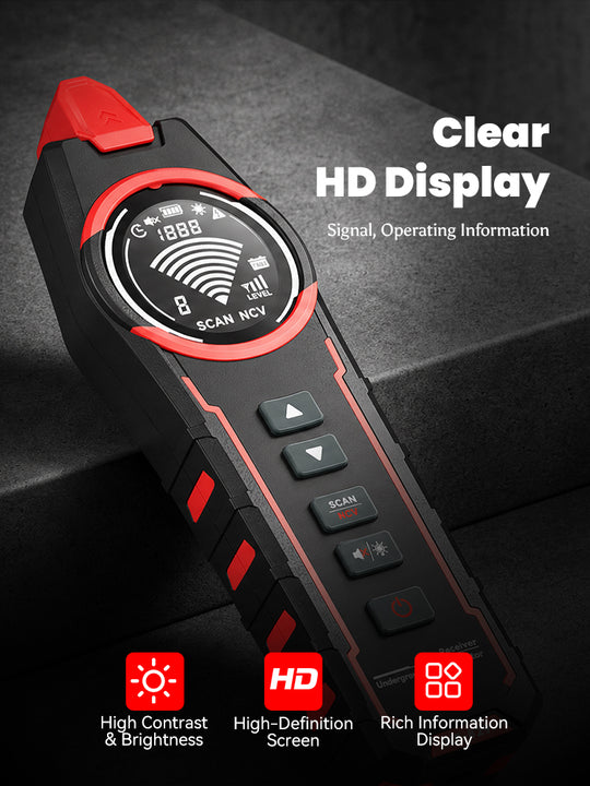 [2026 New] NOYAFA NF-829 Pro Underground Wire & Cable & Pipe Detector with Magnetic Back – 2m (6.56ft) Depth Cable Tracer with 12-600V Live Detection, Breakpoint Finder, NCV, & HD Display for Electrical Repair, Renovation, Infrastructure