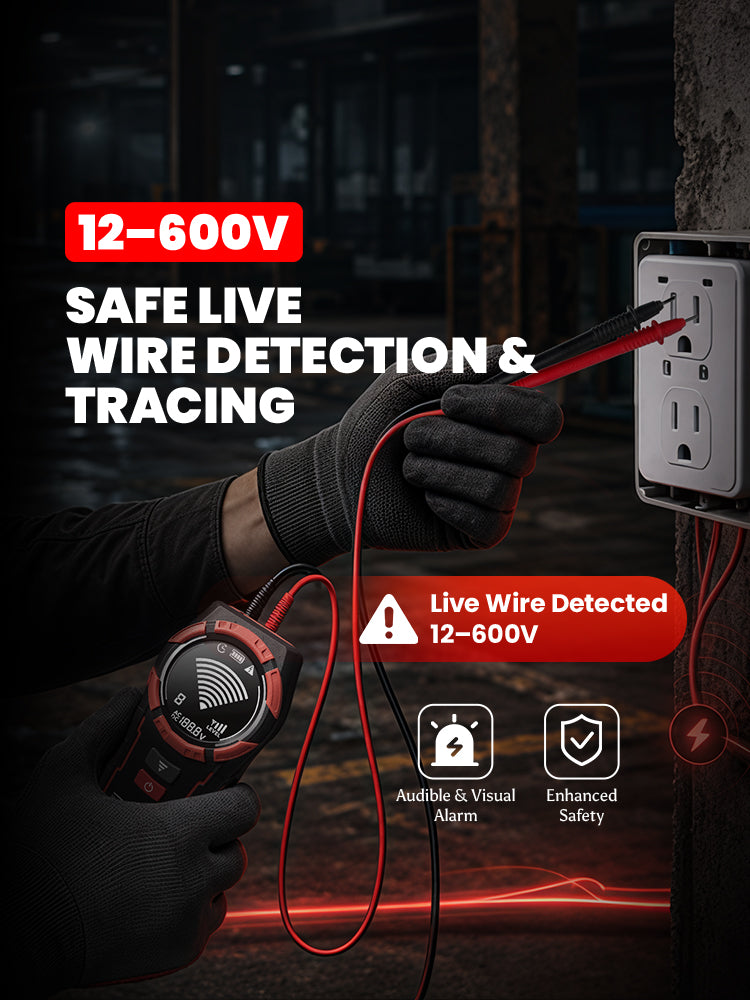 [2026 New] NOYAFA NF-829 Pro Underground Wire & Cable & Pipe Detector with Magnetic Back – 2m (6.56ft) Depth Cable Tracer with 12-600V Live Detection, Breakpoint Finder, NCV, & HD Display for Electrical Repair, Renovation, Infrastructure