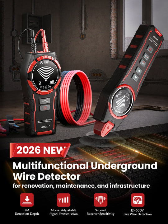 [2026 New] NOYAFA NF-829 Pro Underground Wire & Cable & Pipe Detector with Magnetic Back – 2m (6.56ft) Depth Cable Tracer with 12-600V Live Detection, Breakpoint Finder, NCV, & HD Display for Electrical Repair, Renovation, Infrastructure