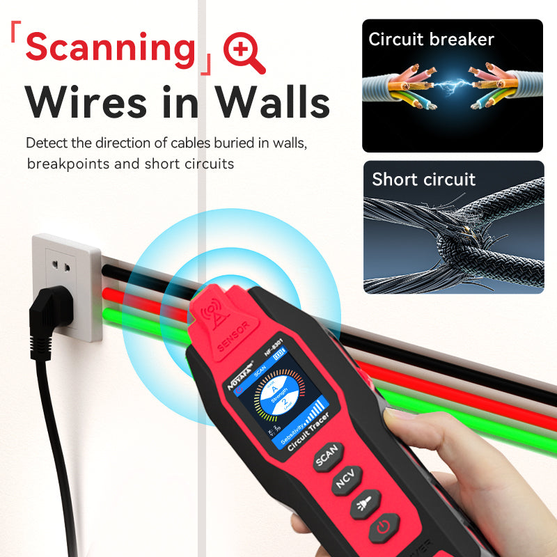 [2026 New] NOYAFA NF-8301 Professional Underground & Wall Circuit Tracer with Digital Multimeter, Dual-Antenna Cable Locator & Fault Finder for Construction, Maintenance & Repair of Power Cables, Communication Cables, Electric Heating Lines, Pipes