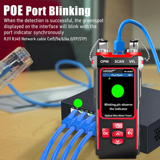 NF-859GT Red multifuncional y probador de cable óptico: medición de precisión, medidor de potencia óptica avanzada, iluminación LED