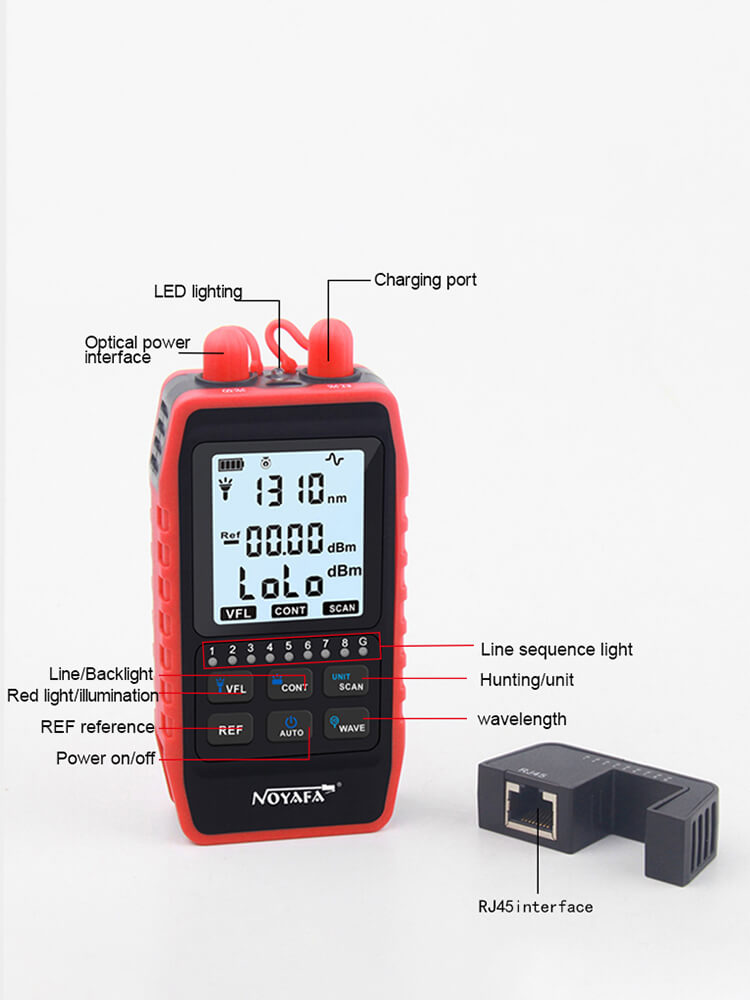 Misuratore di alimentazione ottico della serie NOYAFA NF-908 con localizzatore di guasti visivi e tester per cavi di rete