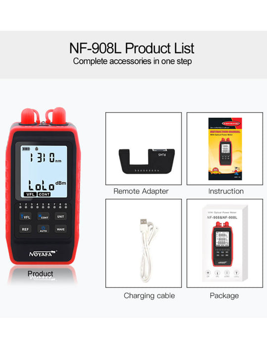 Misuratore di alimentazione ottico della serie NOYAFA NF-908 con localizzatore di guasti visivi e tester per cavi di rete