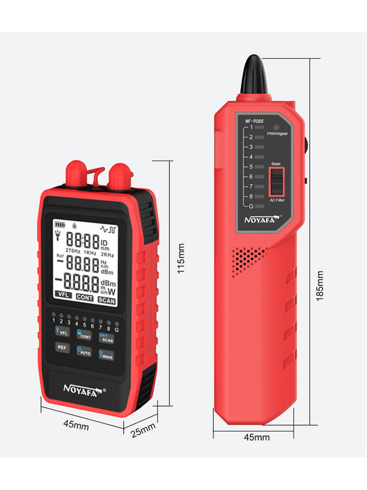 Misuratore di alimentazione ottico della serie NOYAFA NF-908 con localizzatore di guasti visivi e tester per cavi di rete