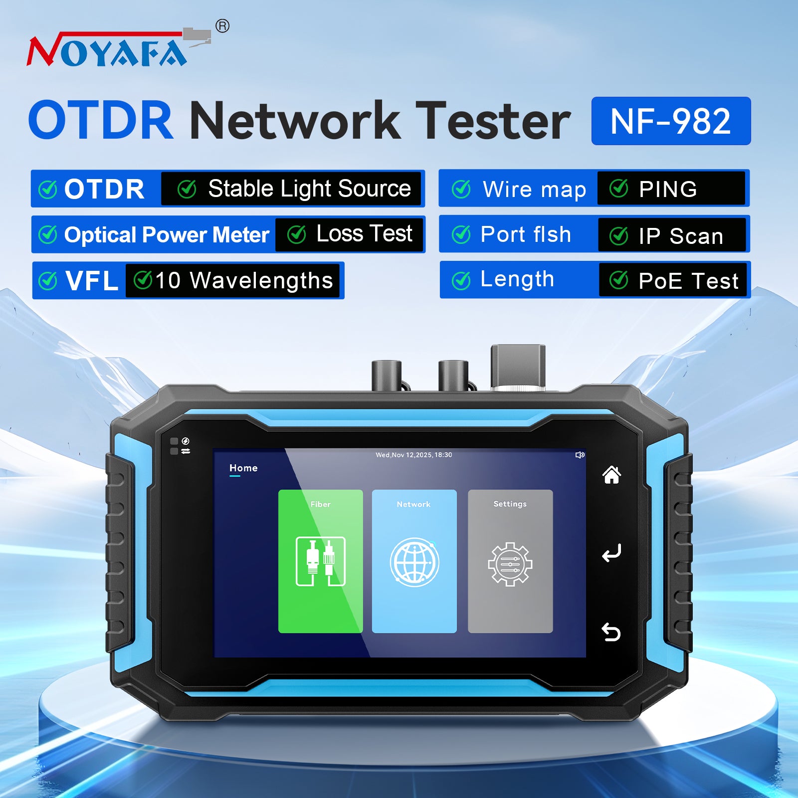 光速移動 RF１枚 NF２枚セット Official] NOYAFA NF-982 OTDR Network Tester — Multi-Function Fiber