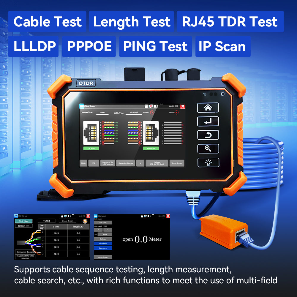 Tester OTDR multifunzione NOYAFA NF-983 per prove di cavi ottici in fibra e rete