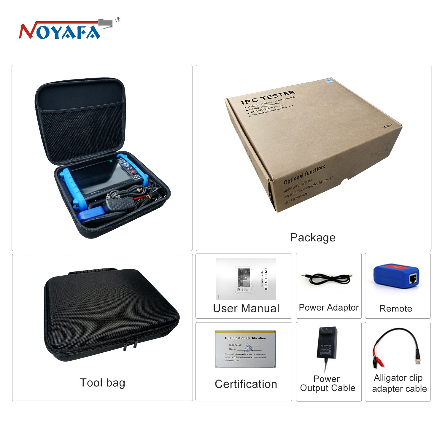 NOYAFA NF-IPC722ATCHS IPC Tester for 720P, 1080P, 4K HD Security