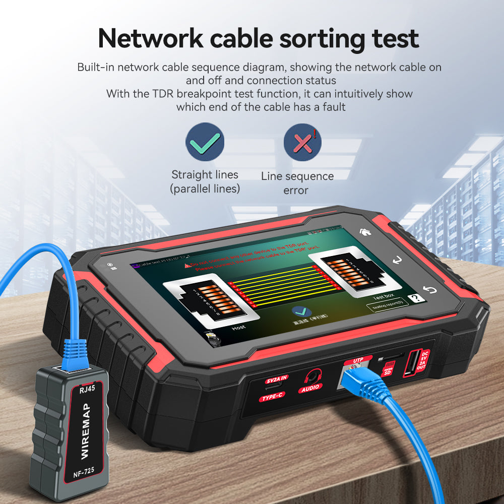 NF-IPC725 올인원 CCTV 및 IP 카메라 테스터 - 보안 설치자를 위한 12-in-1 네트워크 진단 도구