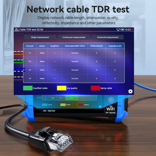 NF-IPC725 올인원 CCTV 및 IP 카메라 테스터 - 보안 설치자를 위한 12-in-1 네트워크 진단 도구