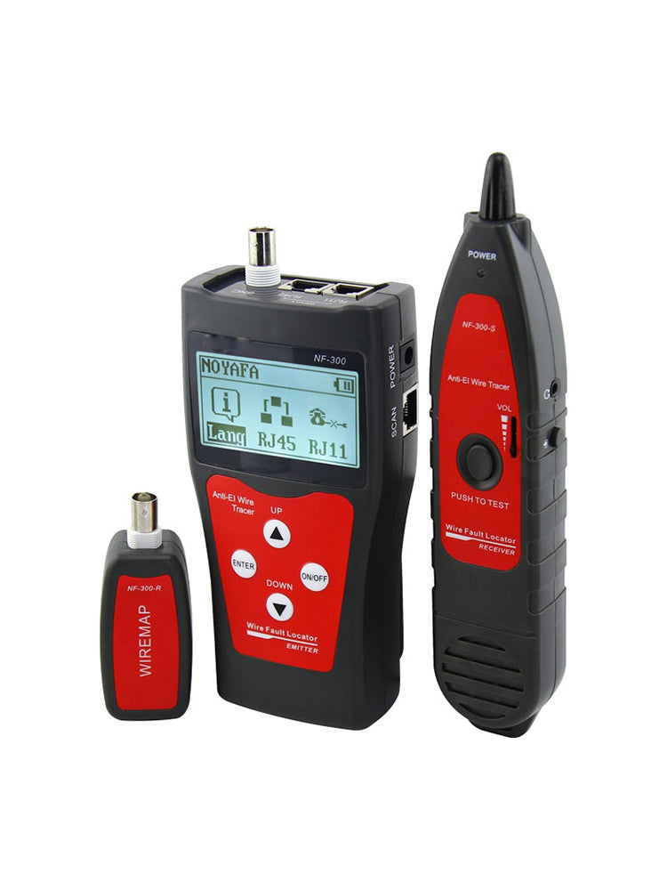 Noyafa NF-300 LCD Cable Tester Support Coax, RJ45, RJ11, USB-A y cables de metal