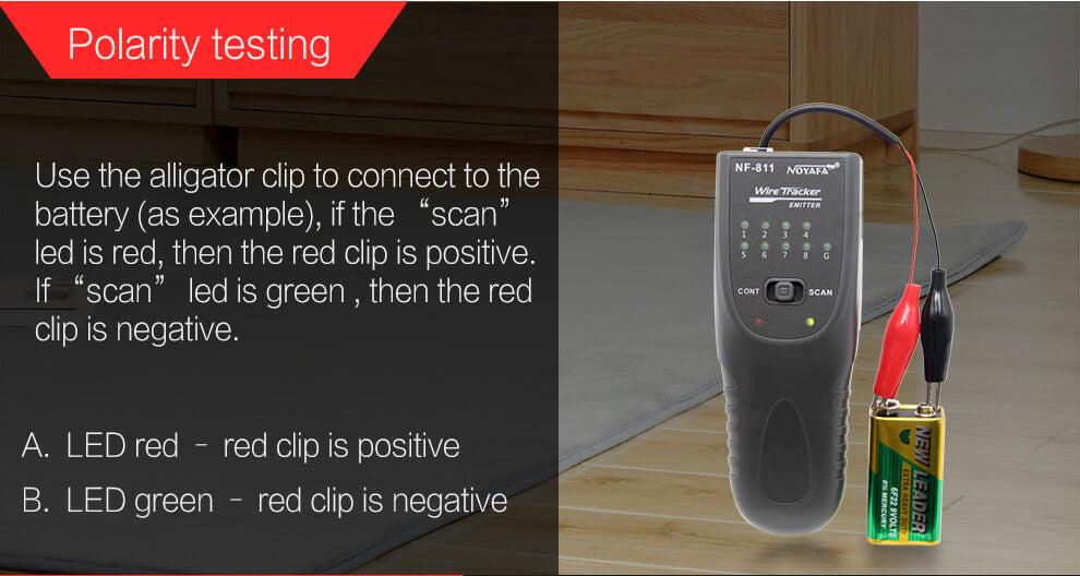 NOYAFA NF-811 Cable Tracker Polarity Testing