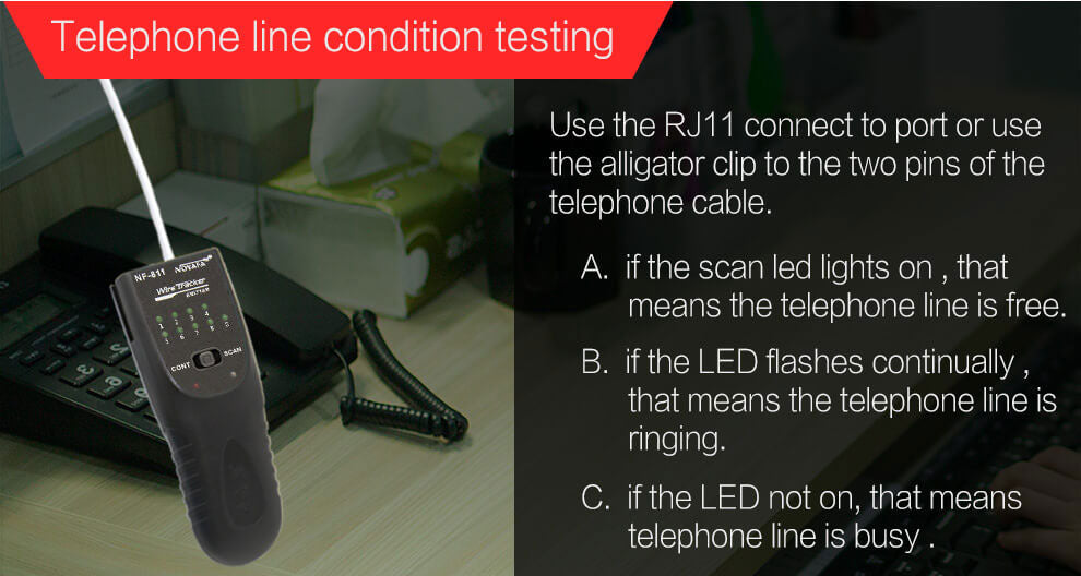 NOYAFA NF-811 Cable Tracker Telephone Line Condition Testing
