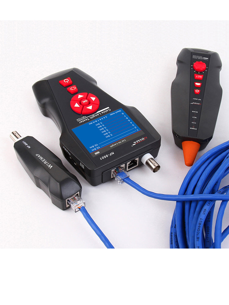 Noyafa NF-8601 Kabellänge-Tester. Suchen Sie Fehler für RJ45/RJ11/BNC -Kabel mit Ping/POE -Funktion