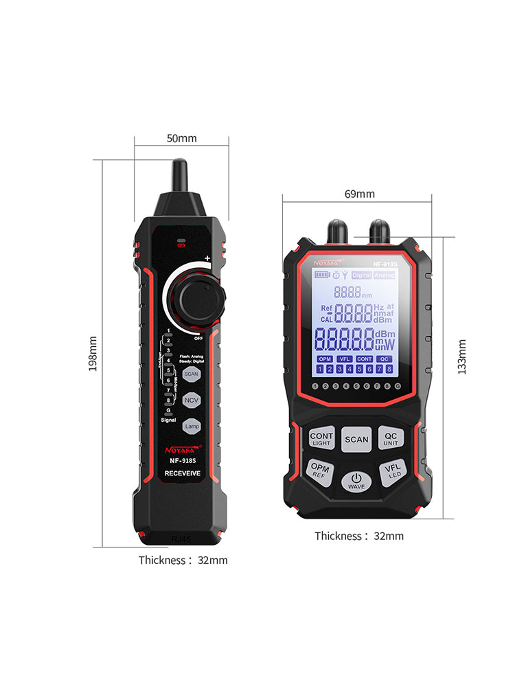 NOYAFA NF-918S Network Cable Probador con 6 medidores de potencia óptica de longitud de onda