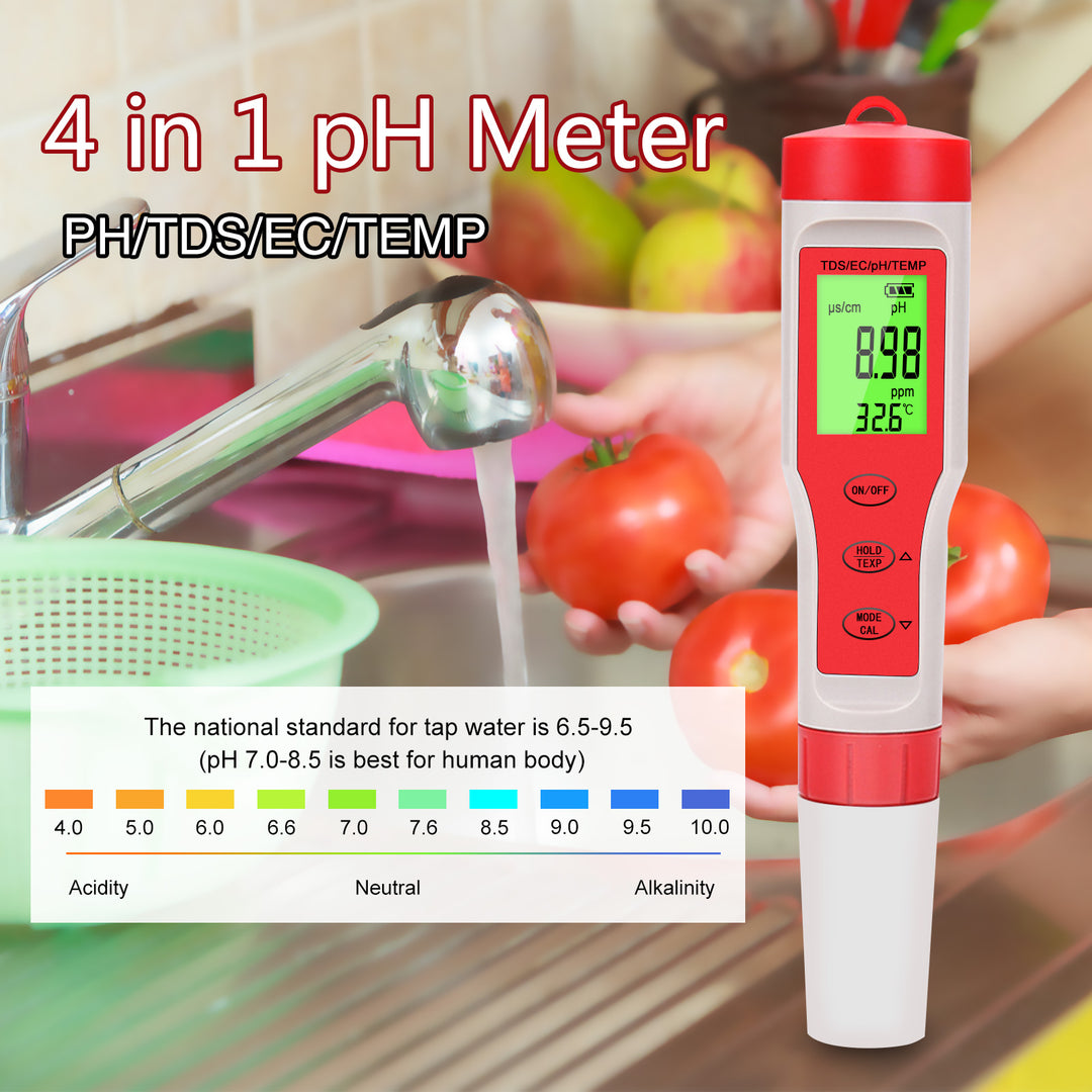 NOYAFA NF-EZ9908 4 en 1 Tester de agua del medidor de pH
