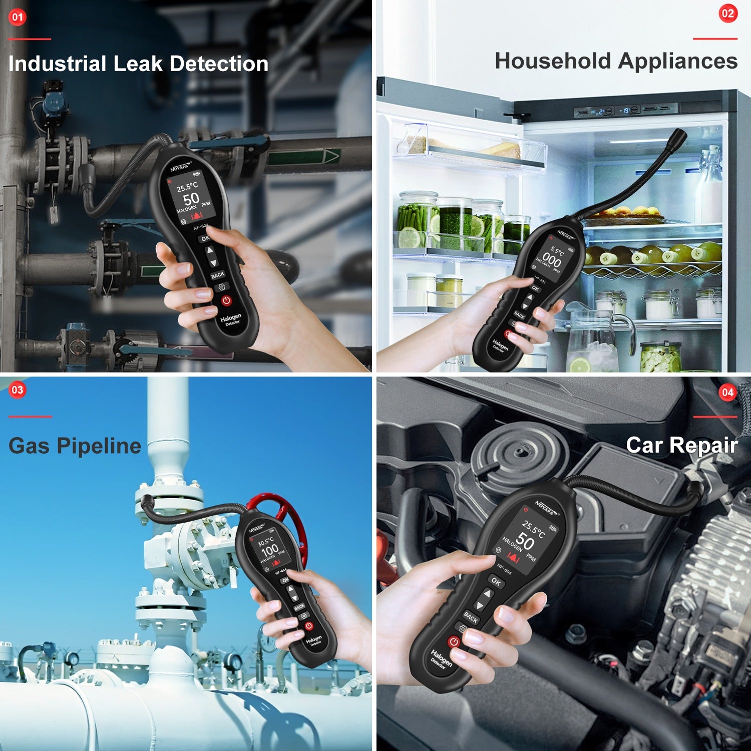 NOYAFA NF-604 Halogen Leak Detector for Regrigerants & Industrial