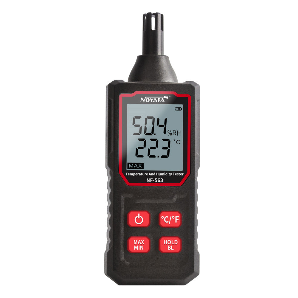 Medidor de humedad del termómetro digital noyafa NF-563 con prueba de punto de rocío ambiental, conmutación de unidad, luz de fondo HD, retención de datos