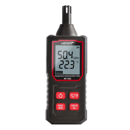 Noyafa NF-563 Digitales Thermometer-Luftfeuchtigkeitsmessgerät mit Umgebungs-Taupunkt-Test, Einheitsumschaltung, HD-Hintergrundbeleuchtung, Daten halten