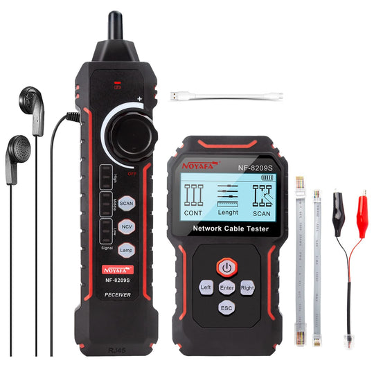 Noyafa NF-8209S Сетевой кабельный тестер и трассировщик с антипонволительным Porbe, Crimp, Poe Port
