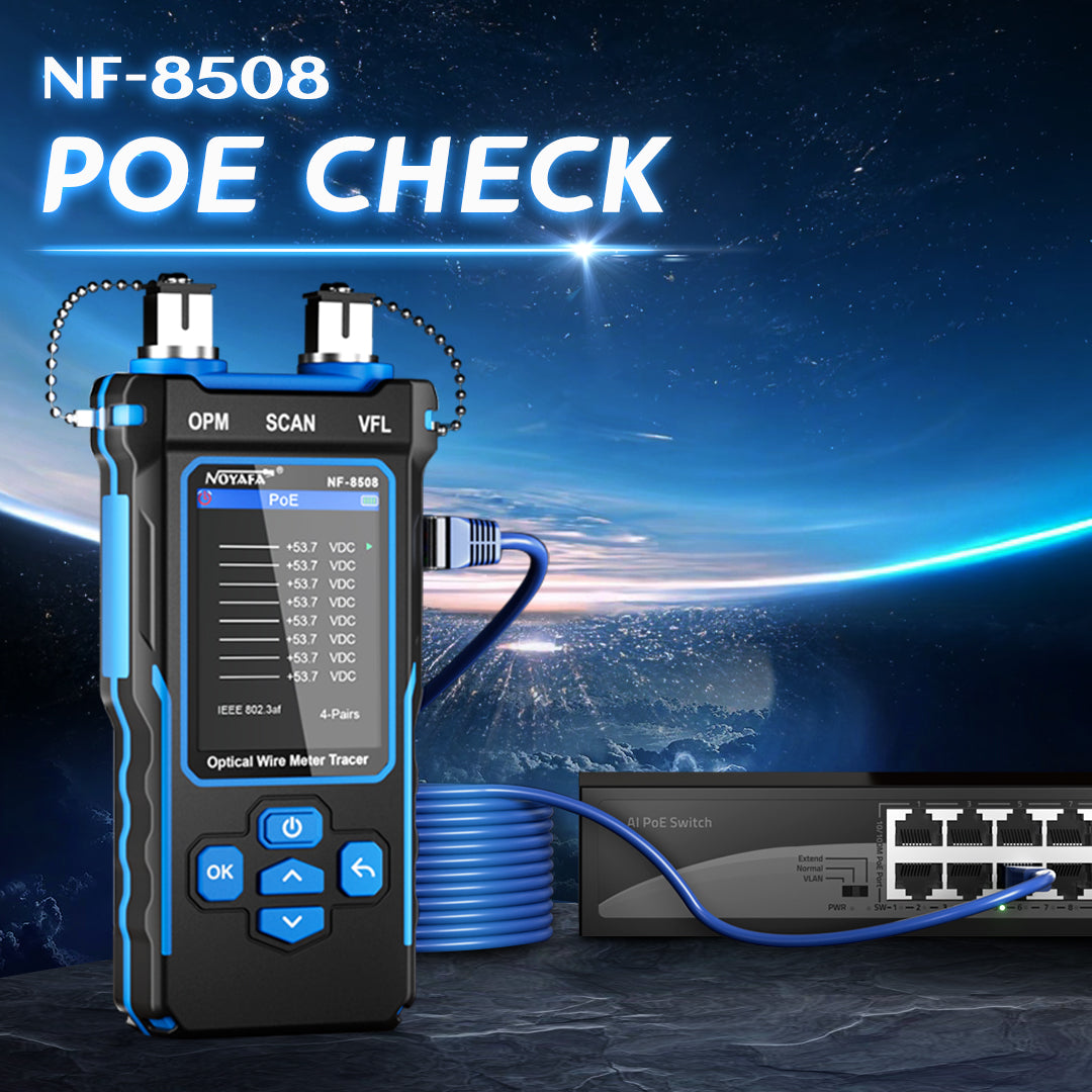 NOYAFA NF-8508 9-in-1 Multifunction Network Cable Tester with Wire Mapping, Tracing, OPM, VFL for Both Fiber Optic and Ethernet Network Maintenance and Troubleshooting