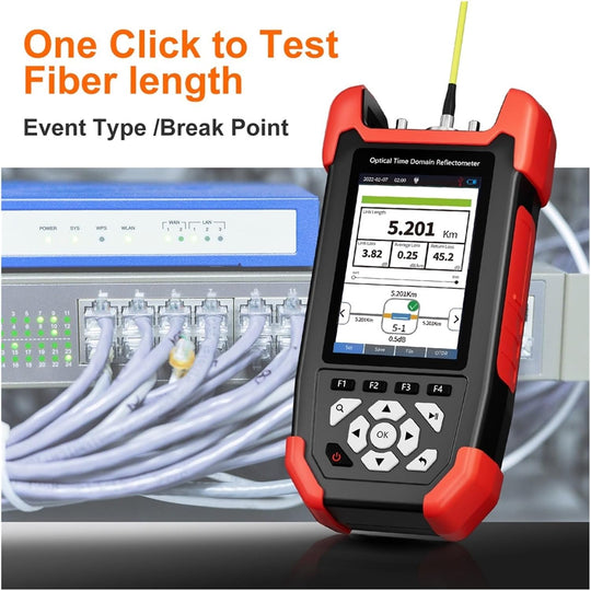 Noyafa NF-981 OTDR Fiber Tester con localizador de fallas visuales y medidor de potencia óptica