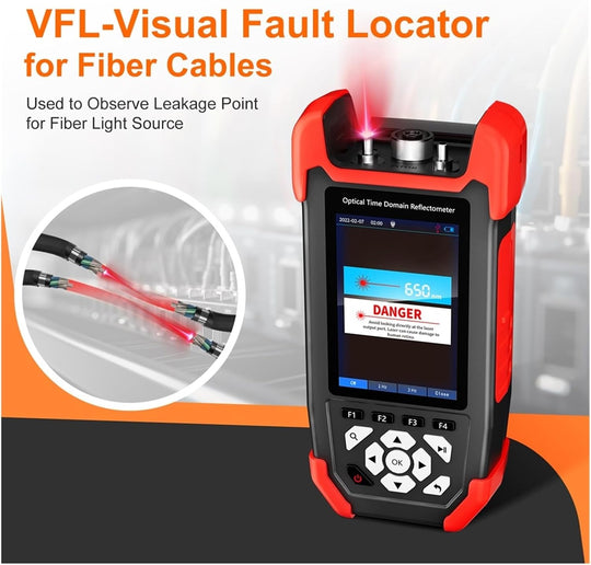 Noyafa NF-981 OTDR Fiber Tester con localizador de fallas visuales y medidor de potencia óptica