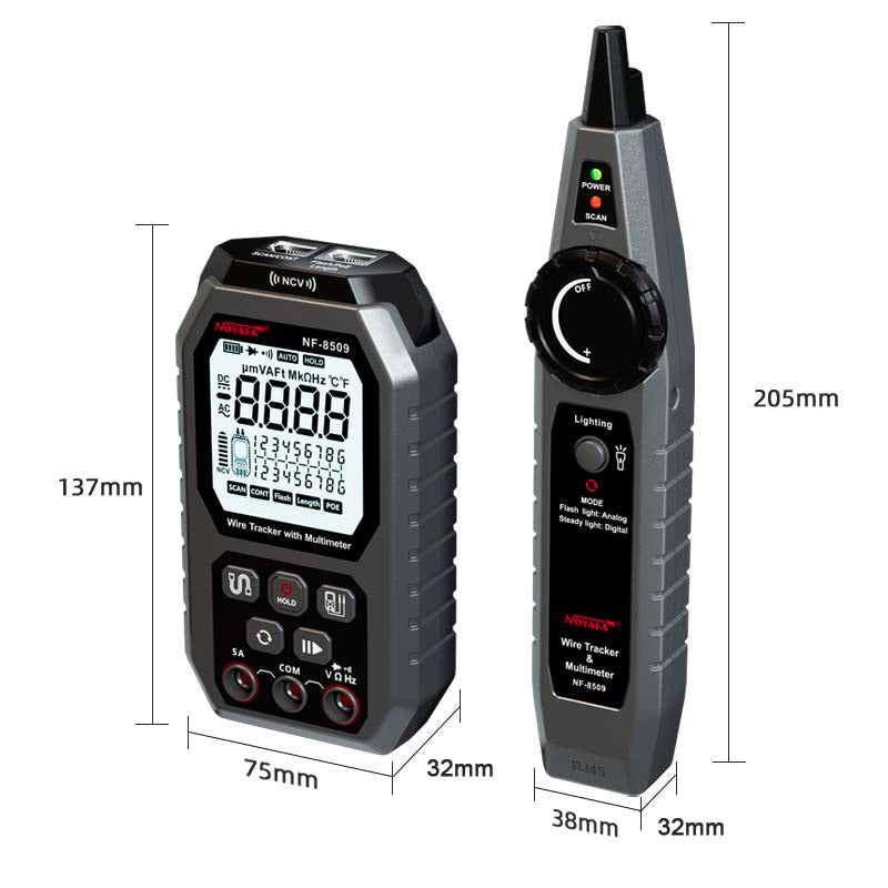 Noyafa NF-8509 2 in 1  Wire Tracker and Multimeter for Electromechanical Testing and Network Cabling