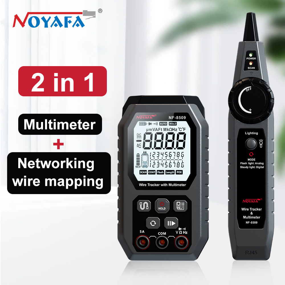 Noyafa NF-8509 2 в 1 проволочном трекере и мультиметр для электромеханического тестирования и сетевой кабели