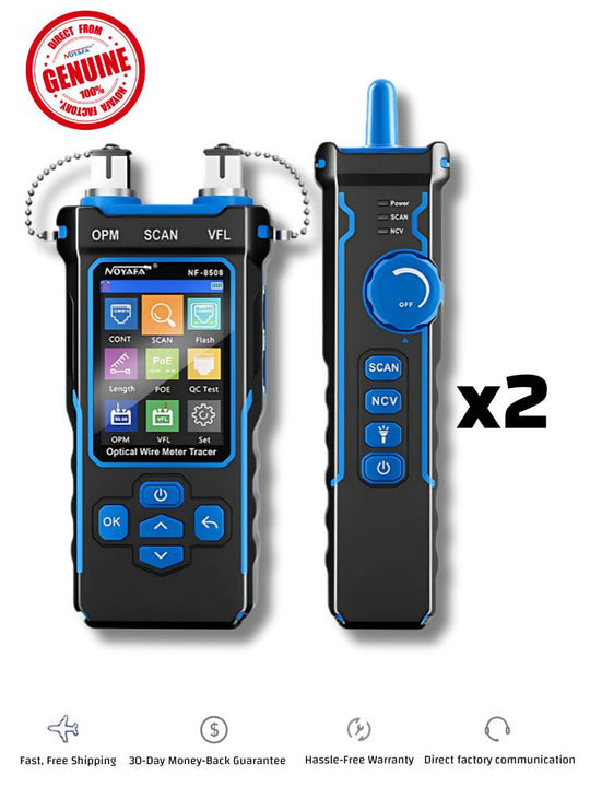 NOYAFA NF-8508 9-in-1 Multifunction Network Cable Tester with Wire Mapping, Tracing, OPM, VFL for Both Fiber Optic and Ethernet Network Maintenance and Troubleshooting