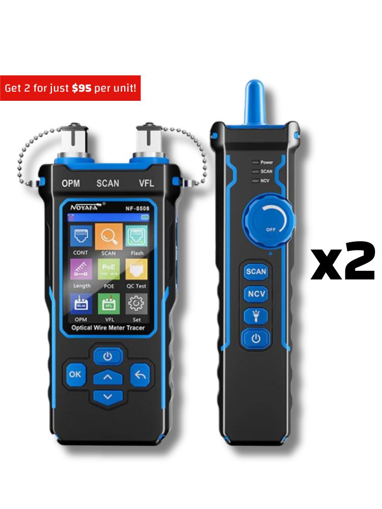 NOYAFA NF-8508 9-in-1 Multifunction Network Cable Tester with Wire Mapping, Tracing, OPM, VFL for Both Fiber Optic and Ethernet Network Maintenance and Troubleshooting