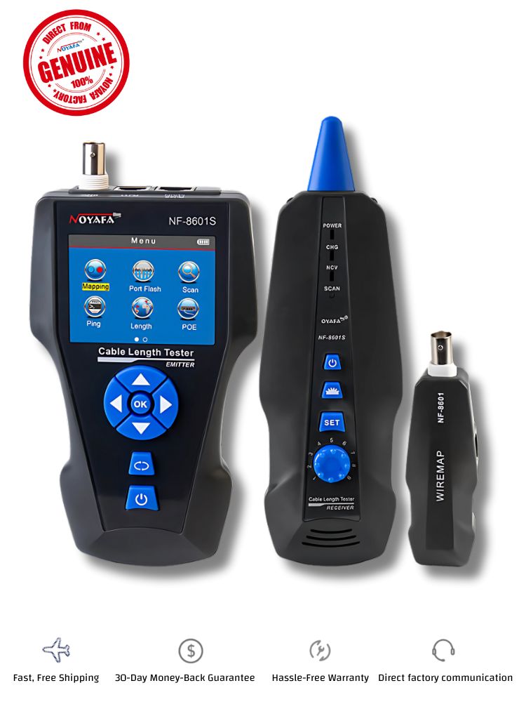 GuliTech NOYAFA NF-8601S Cable Tester – Network, Coaxial & Telephone Cable Tester With PoE, Ping & Length Measurement - View #2