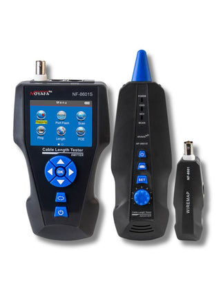 Noyafa NF-8601S TDR Cable Tracer Tester مع POE / PING لـ RJ45 ، RJ11 ، BNC ، كابلات معدنية
