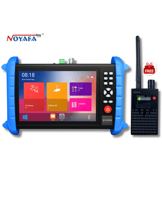 Noyafa NF-IPC722 プロフェッショナル CCTV テスター & ネットワーク アナライザー – 7 インチ タッチスクリーン、4K カメラ、30 以上の ONVIF および CVBS プロトコルのサポート、PoE、TDR、OPM ツール