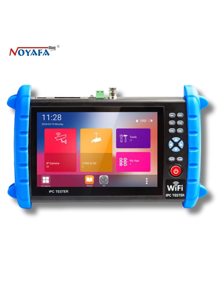 Noyafa NF-IPC722 Tester CCTV professionale e analizzatore di rete – Touchscreen da 7", telecamere 4K e supporto per oltre 30 protocolli ONVIF e CVBS, strumenti PoE, TDR e OPM